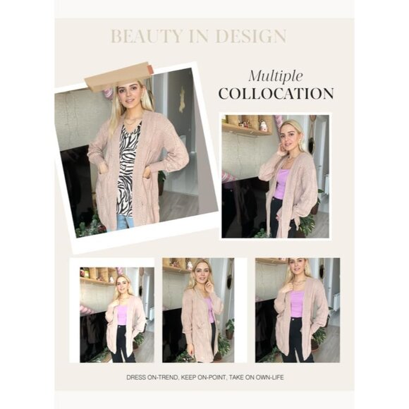 Long Cardigans for Women Open Front 2025 Long Sleeves Lightweight Fall Sweaters - Picture 3 of 5